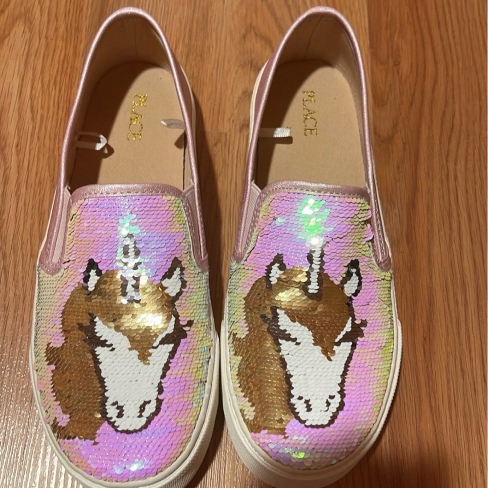 The Children's Place Pink Sequin Unicorn Sneakers